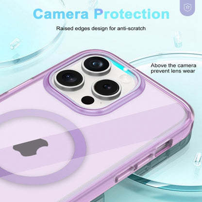 For iPhone 14 Pro Max Colorful MagSafe Magnetic PC Hybrid TPU Phone Case(Light Purple) - iPhone 14 Pro Max Cases by buy2fix | Online Shopping UK | buy2fix