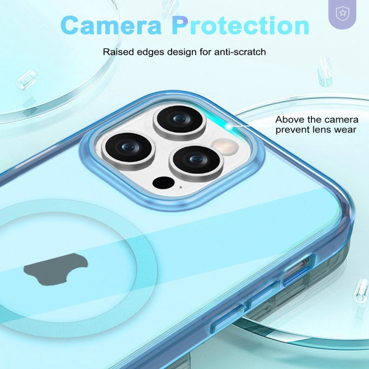 For iPhone 14 Pro Colorful MagSafe Magnetic PC Hybrid TPU Phone Case(Blue) - iPhone 14 Pro Cases by buy2fix | Online Shopping UK | buy2fix