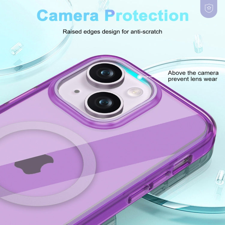 For iPhone 14 Colorful MagSafe Magnetic PC Hybrid TPU Phone Case(Dark Purple) by buy2fix