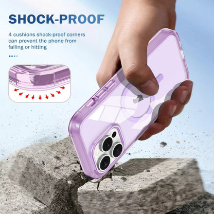 For iPhone 13 Pro Max Colorful MagSafe Magnetic PC Hybrid TPU Phone Case(Light Purple) by buy2fix