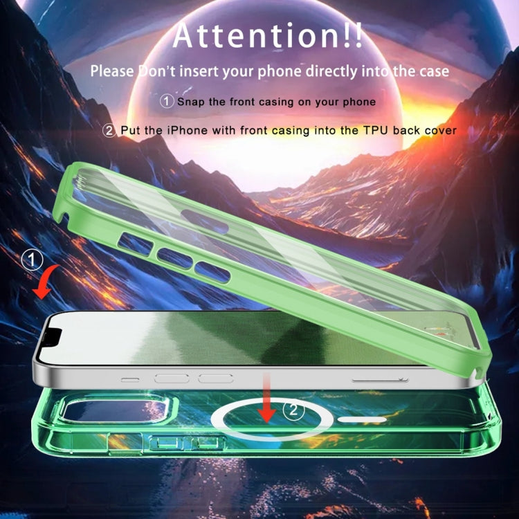 For iPhone 13 Pro Colorful MagSafe Magnetic PC Hybrid TPU Phone Case(Green) by buy2fix