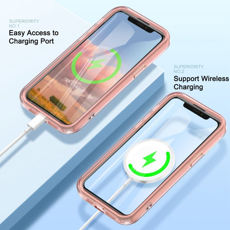 For iPhone 12 Pro Max Colorful MagSafe Magnetic PC Hybrid TPU Phone Case(Pink) by buy2fix