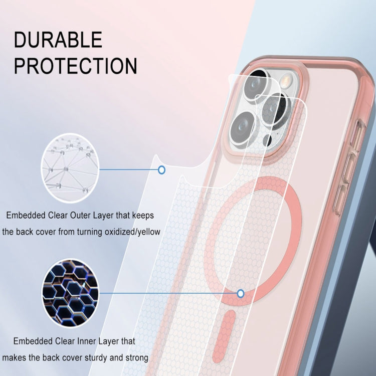 For iPhone 12 Pro Max Colorful MagSafe Magnetic PC Hybrid TPU Phone Case(Pink) by buy2fix
