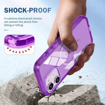 For iPhone 12 Colorful MagSafe Magnetic PC Hybrid TPU Phone Case(Dark Purple) by buy2fix