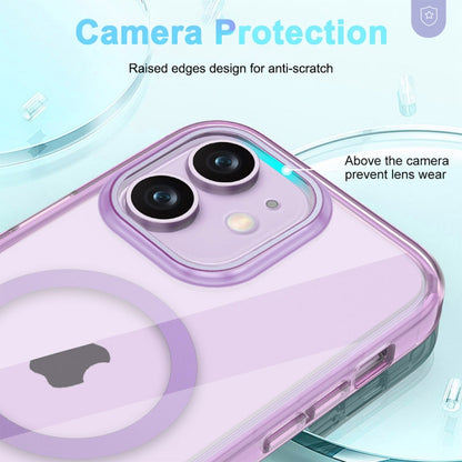 For iPhone 11 Colorful MagSafe Magnetic PC Hybrid TPU Phone Case(Light Purple) by buy2fix