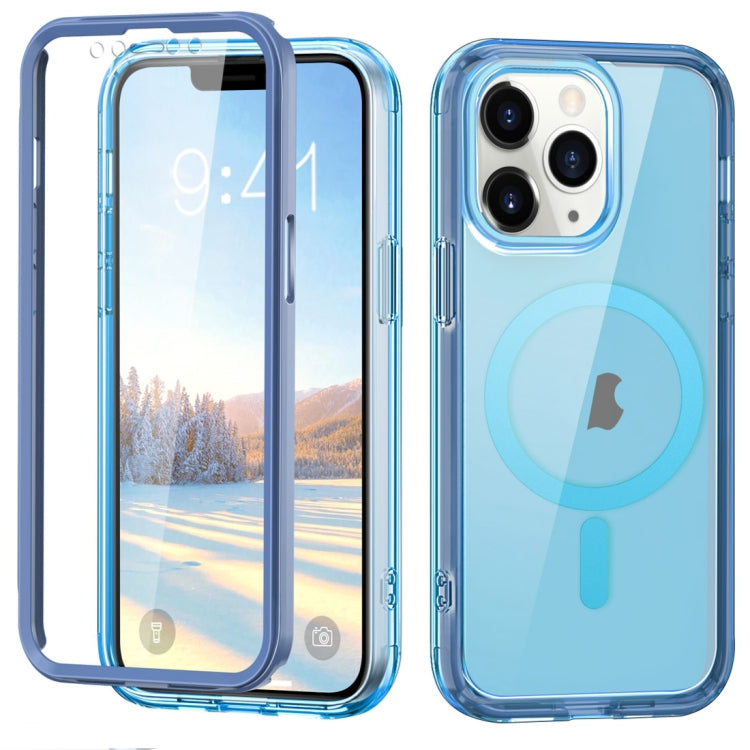 For iPhone 11 Pro Max Colorful MagSafe Magnetic PC Hybrid TPU Phone Case(Blue) by buy2fix