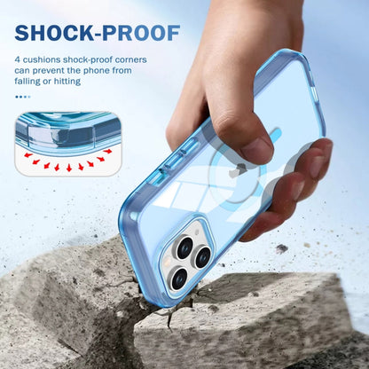 For iPhone 11 Pro Max Colorful MagSafe Magnetic PC Hybrid TPU Phone Case(Blue) by buy2fix