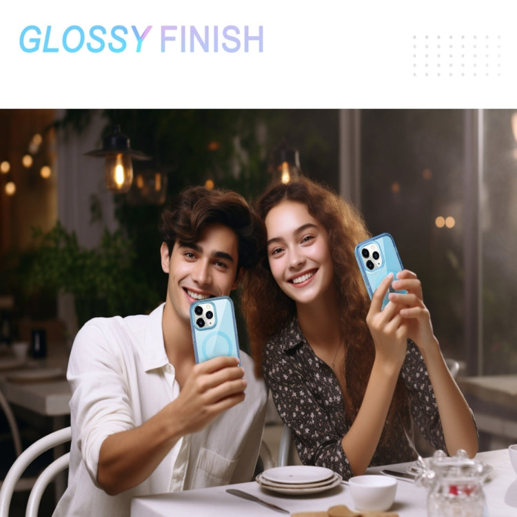 For iPhone 11 Pro Max Colorful MagSafe Magnetic PC Hybrid TPU Phone Case(Blue) by buy2fix