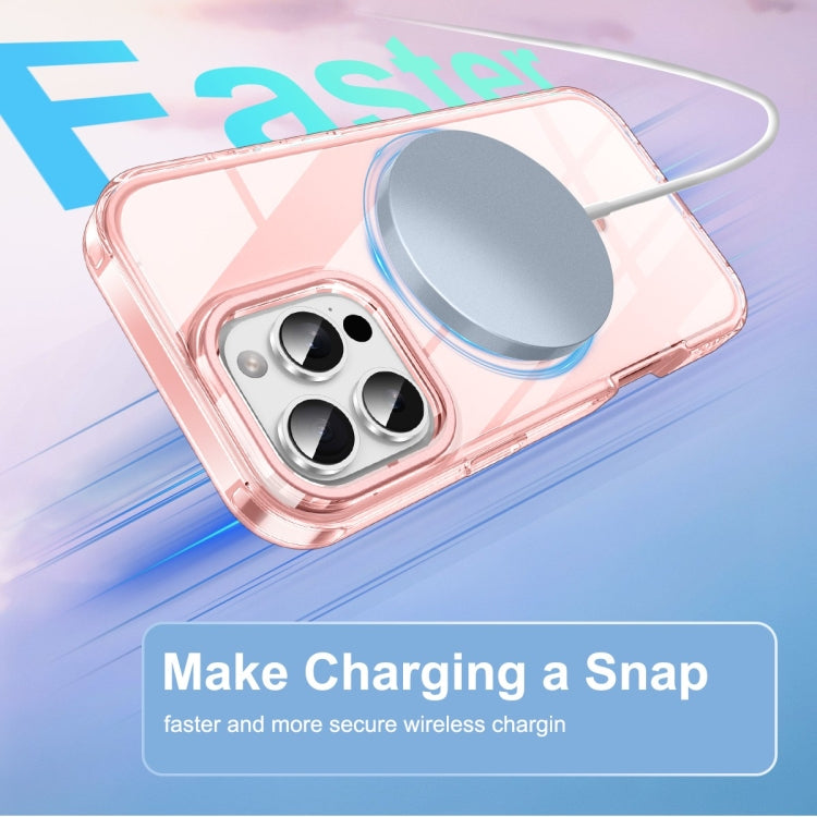 For iPhone 16 Pro Max Colorful MagSafe Magnetic PC Hybrid TPU Phone Case(Pink) by buy2fix