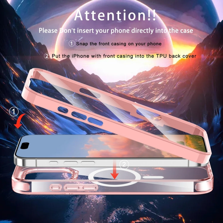 For iPhone 16 Pro Max Colorful MagSafe Magnetic PC Hybrid TPU Phone Case(Pink) by buy2fix