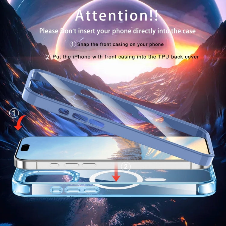 For iPhone 16 Pro Max Colorful MagSafe Magnetic PC Hybrid TPU Phone Case(Blue) by buy2fix