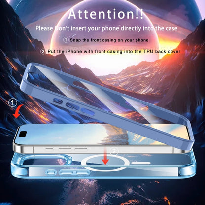 For iPhone 16 Pro Max Colorful MagSafe Magnetic PC Hybrid TPU Phone Case(Blue) by buy2fix