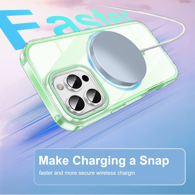 For iPhone 16 Pro Max Colorful MagSafe Magnetic PC Hybrid TPU Phone Case(Green) by buy2fix