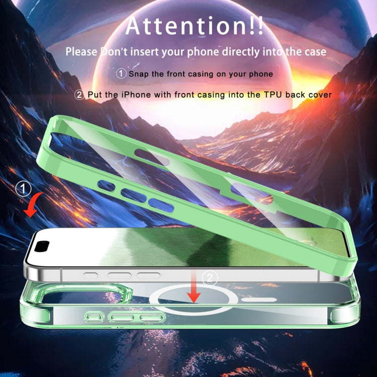 For iPhone 16 Pro Max Colorful MagSafe Magnetic PC Hybrid TPU Phone Case(Green) by buy2fix