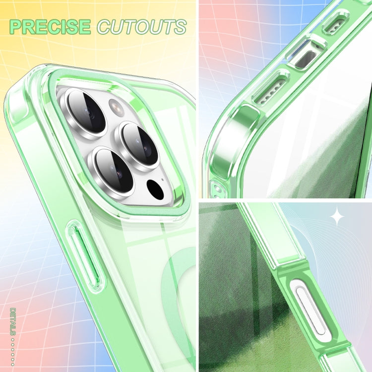 For iPhone 16 Pro Max Colorful MagSafe Magnetic PC Hybrid TPU Phone Case(Green) by buy2fix