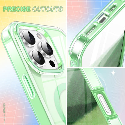 For iPhone 16 Pro Max Colorful MagSafe Magnetic PC Hybrid TPU Phone Case(Green) by buy2fix