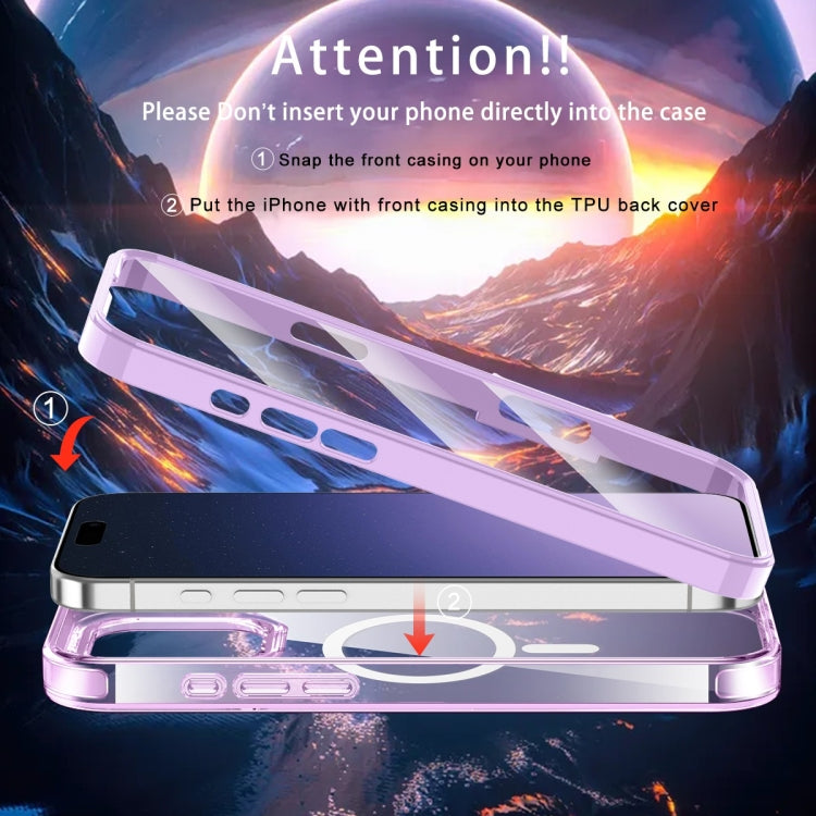 For iPhone 16 Pro Max Colorful MagSafe Magnetic PC Hybrid TPU Phone Case(Light Purple) by buy2fix
