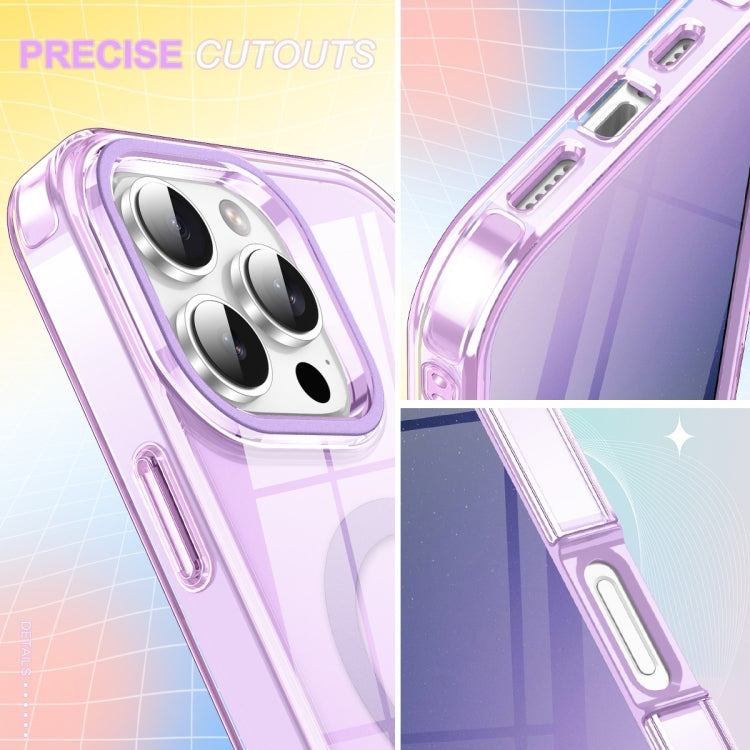 For iPhone 16 Pro Max Colorful MagSafe Magnetic PC Hybrid TPU Phone Case(Light Purple) by buy2fix