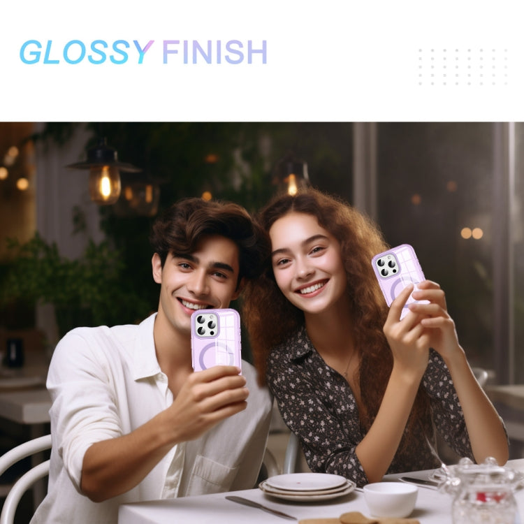 For iPhone 16 Pro Max Colorful MagSafe Magnetic PC Hybrid TPU Phone Case(Light Purple) by buy2fix