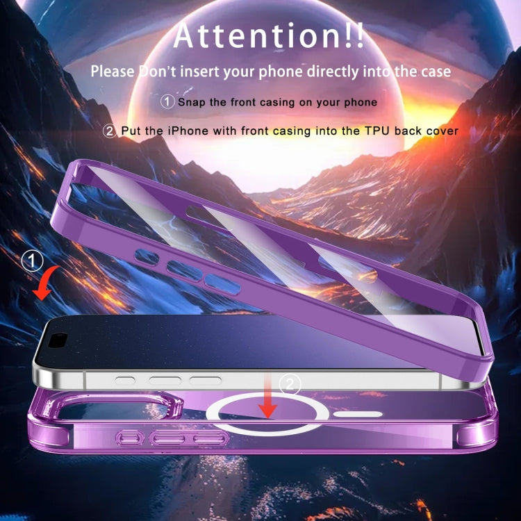 For iPhone 16 Pro Max Colorful MagSafe Magnetic PC Hybrid TPU Phone Case(Dark Purple) by buy2fix