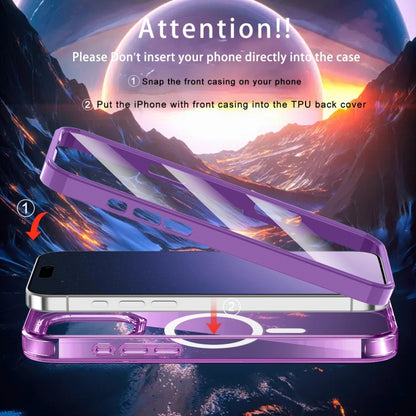 For iPhone 16 Pro Max Colorful MagSafe Magnetic PC Hybrid TPU Phone Case(Dark Purple) by buy2fix