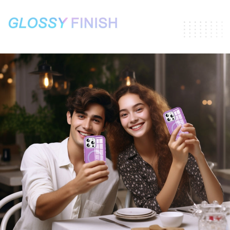 For iPhone 16 Pro Max Colorful MagSafe Magnetic PC Hybrid TPU Phone Case(Dark Purple) by buy2fix