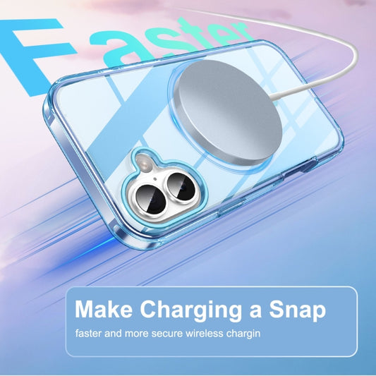 For iPhone 16 Plus Colorful MagSafe Magnetic PC Hybrid TPU Phone Case(Blue) - iPhone 16 Plus Cases by buy2fix | Online Shopping UK | buy2fix