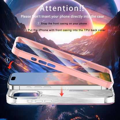 For iPhone 16 Pro Max IMD Gradient Feather PC Hybrid TPU Phone Case(Light Pink) by buy2fix