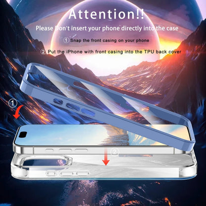 For iPhone 16 Pro IMD Gradient Feather PC Hybrid TPU Phone Case(Blue) by buy2fix