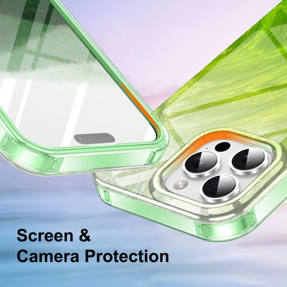 For iPhone 16 Pro IMD Gradient Feather PC Hybrid TPU Phone Case(Green) by buy2fix