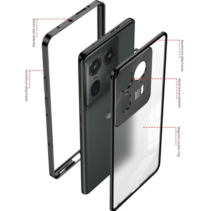 For Motorola Moto X50 Ultra Snap Buckle Metal Frame Frosted Phone Case(Black) - Motorola Cases by buy2fix | Online Shopping UK | buy2fix