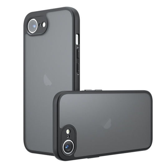 For iPhone 16e Armor Precise Hole PC Hybrid TPU Phone Case(Frosted Black) by buy2fix