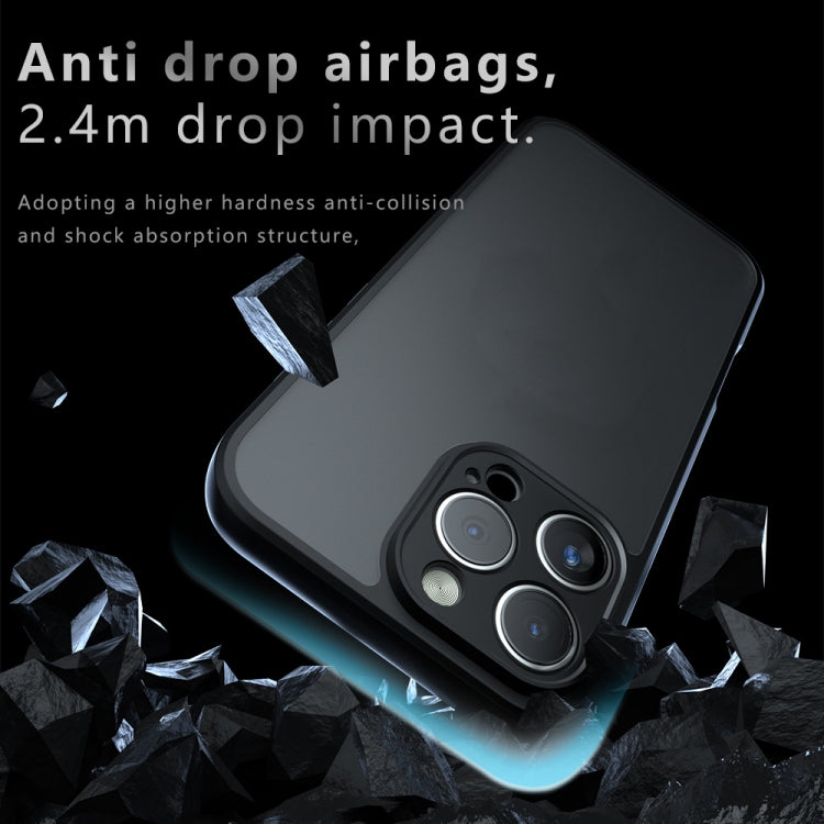 For iPhone 16 Armor Precise Hole PC Hybrid TPU Phone Case(Frosted Black) by buy2fix