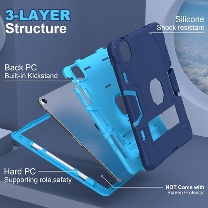 For iPad Air 11 2025 / 2024 Contrast Color Silicone Acrylic PC Tablet Case with Holder(Navy Blue) - iPad Air 11 2025 / 2024 Cases by buy2fix | Online Shopping UK | buy2fix