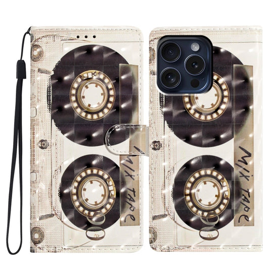 For iPhone 16 Pro 3D Pattern Leather Phone Case(Tape)