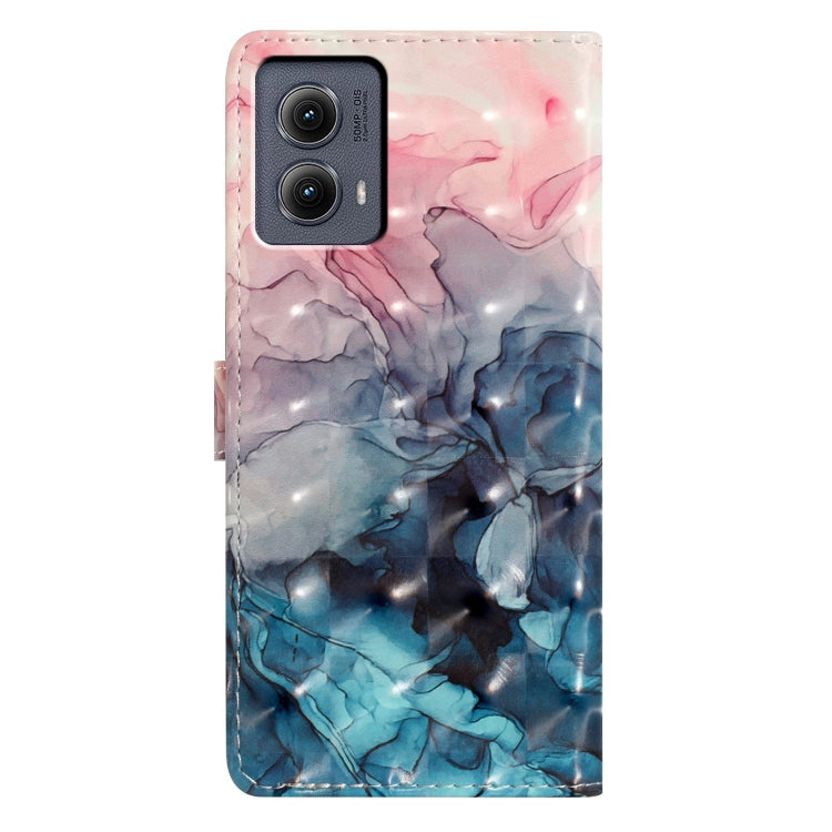 For Motorola Edge 2024 3D Pattern Leather Phone Case(3D Pink Blue Marble) by buy2fix