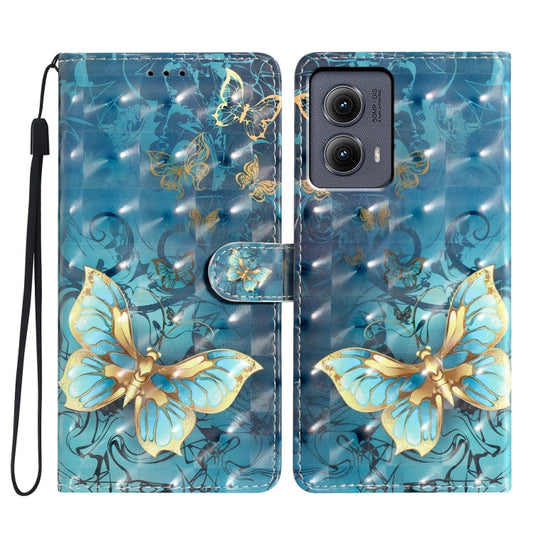 For Motorola Edge 2024 3D Pattern Leather Phone Case(3D Butterfly) by buy2fix
