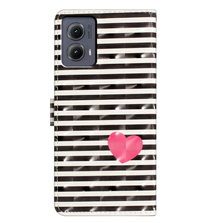 For Motorola Edge 2024 3D Pattern Leather Phone Case(Striped Heart) by buy2fix