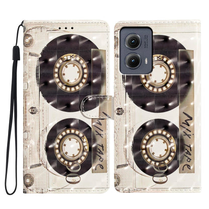 For Motorola Edge 2024 3D Pattern Leather Phone Case(Tape) by buy2fix