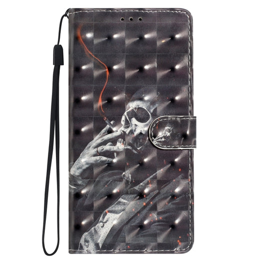 For Motorola Edge 2024 3D Pattern Leather Phone Case(Skull) by buy2fix