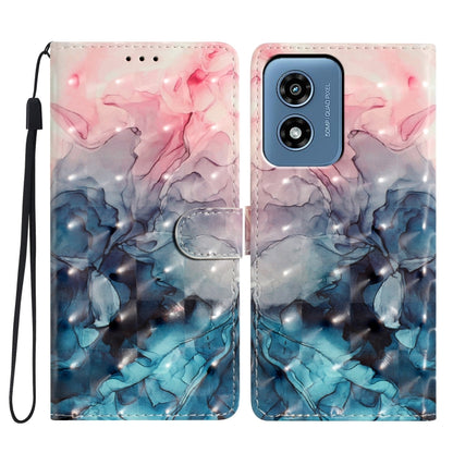 For Motorola Moto G Play 2024 3D Pattern Leather Phone Case(3D Pink Blue Marble) by buy2fix