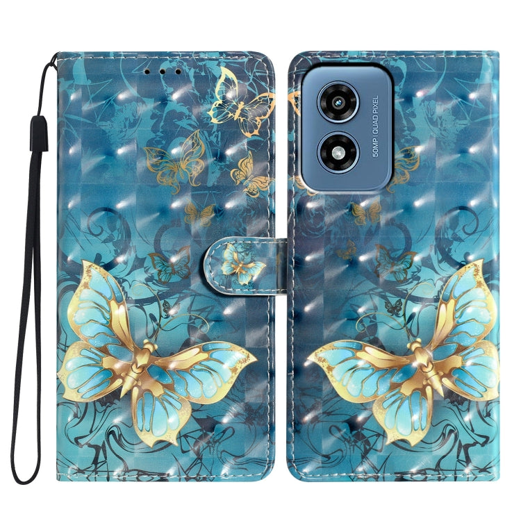 For Motorola Moto G Play 2024 3D Pattern Leather Phone Case(3D Butterfly) by buy2fix