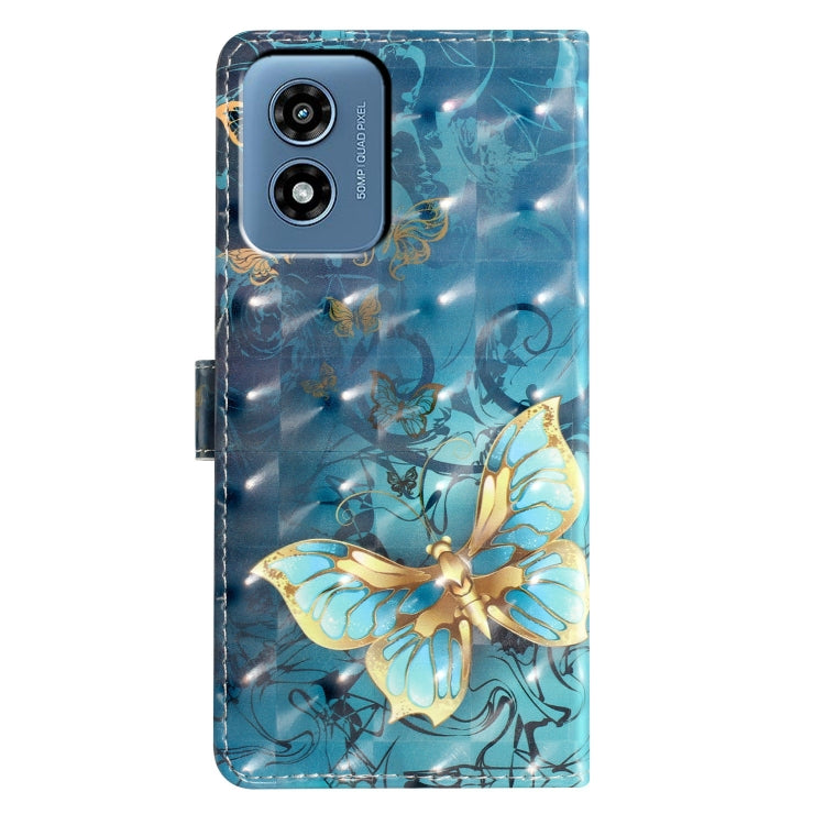 For Motorola Moto G Play 2024 3D Pattern Leather Phone Case(3D Butterfly) by buy2fix