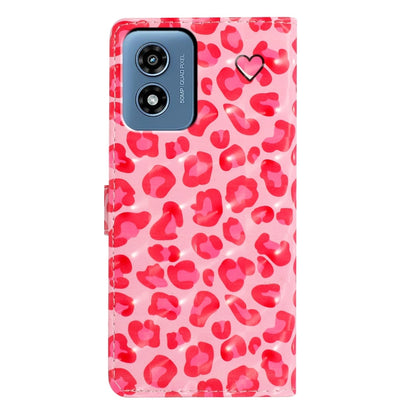 For Motorola Moto G Play 2024 3D Pattern Leather Phone Case(Pink Leopard Print) by buy2fix