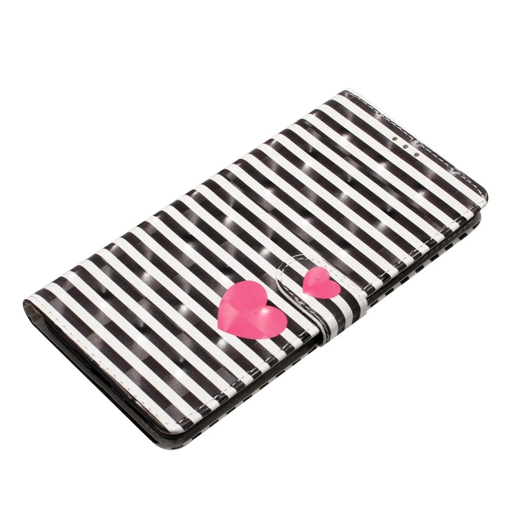 For Motorola Moto G Play 2024 3D Pattern Leather Phone Case(Striped Heart) by buy2fix