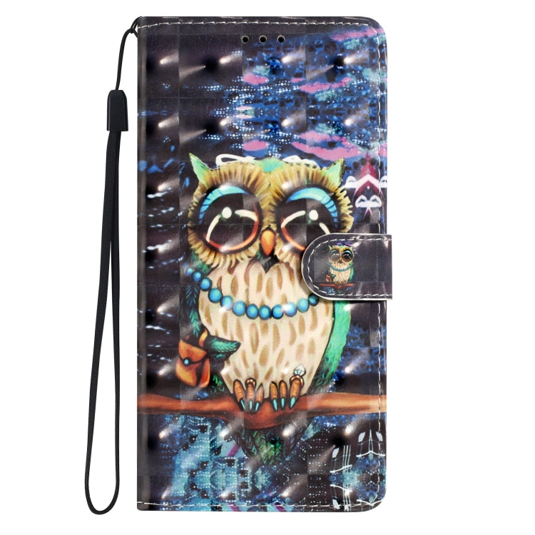 For Motorola Moto G Play 2024 3D Pattern Leather Phone Case(Big-eyed owl) by buy2fix