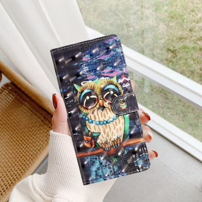 For Motorola Moto G Play 2024 3D Pattern Leather Phone Case(Big-eyed owl) by buy2fix