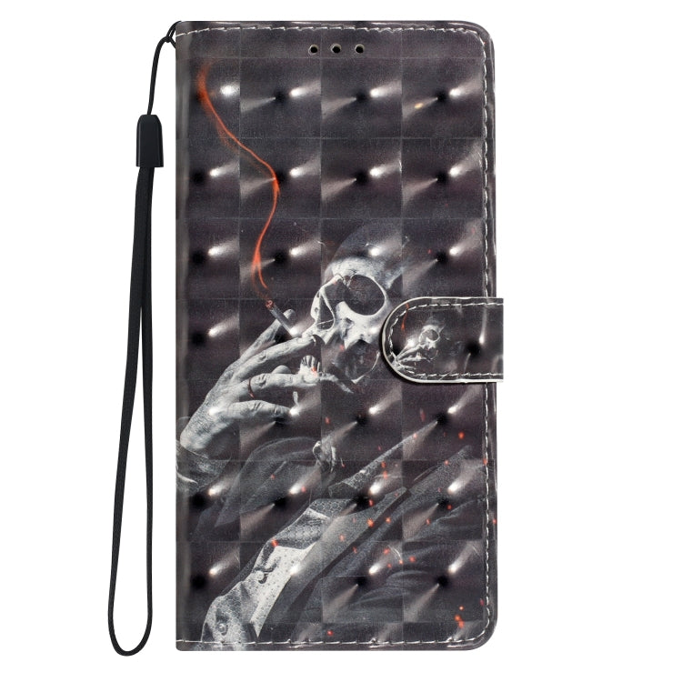 For Motorola Moto G Play 2024 3D Pattern Leather Phone Case(Skull) by buy2fix