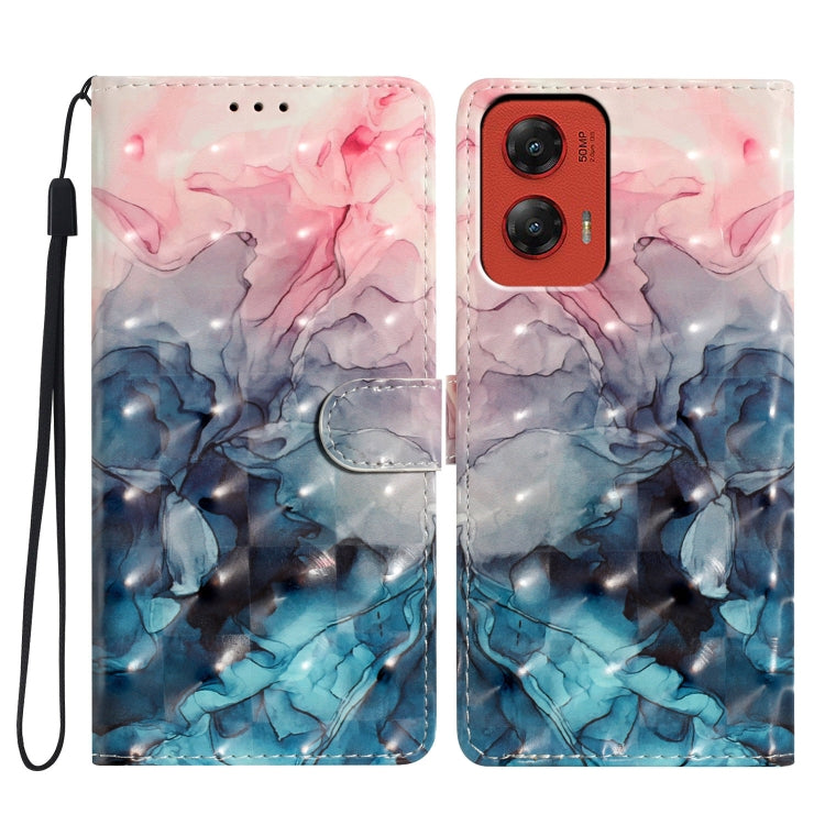 For Motorola Moto G Stylus 5G 2024 3D Pattern Leather Phone Case(3D Pink Blue Marble) by buy2fix