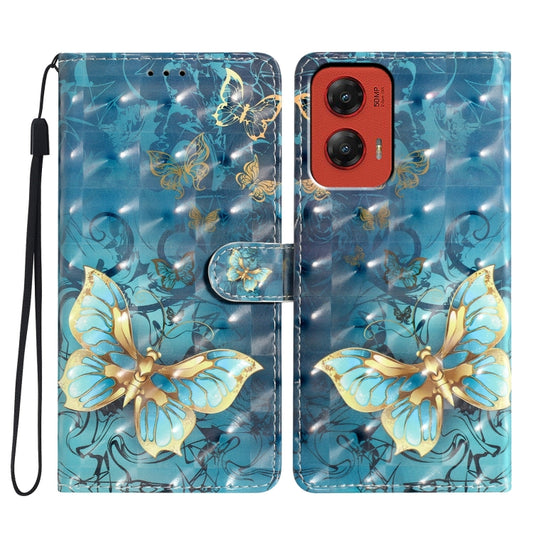 For Motorola Moto G Stylus 5G 2024 3D Pattern Leather Phone Case(3D Butterfly) by buy2fix